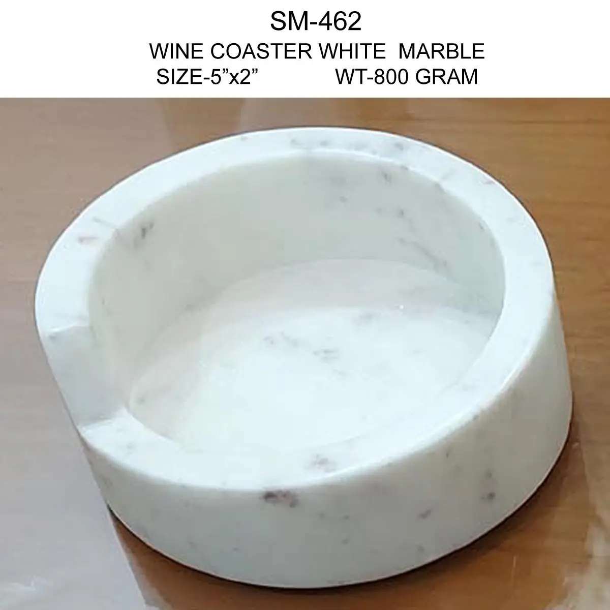 WINE COASTER WHITE MARBLE